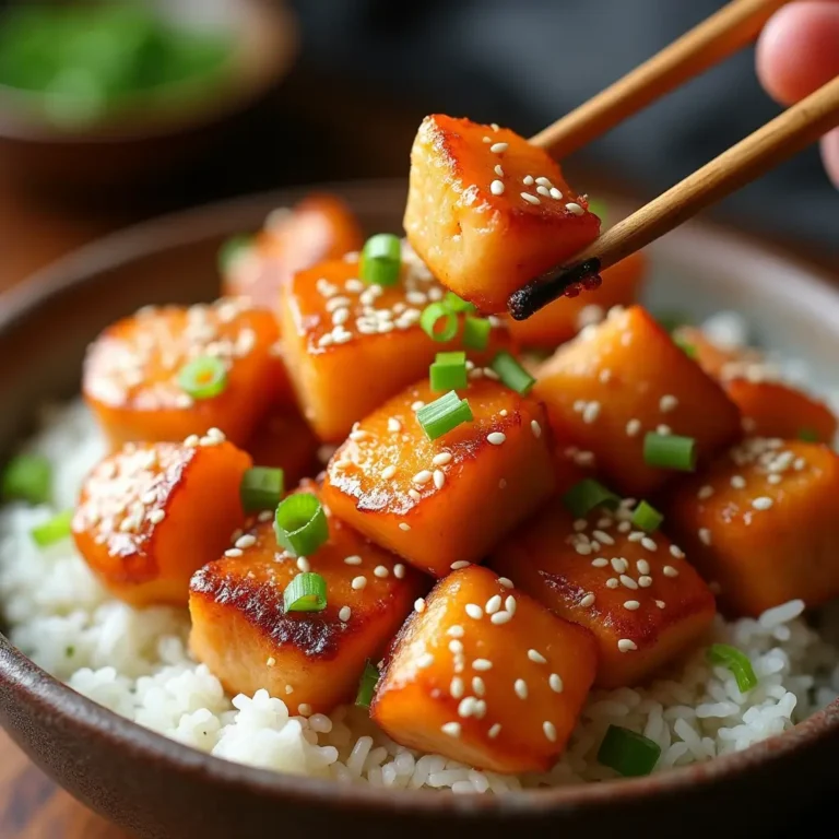Honey Garlic Salmon Bites
