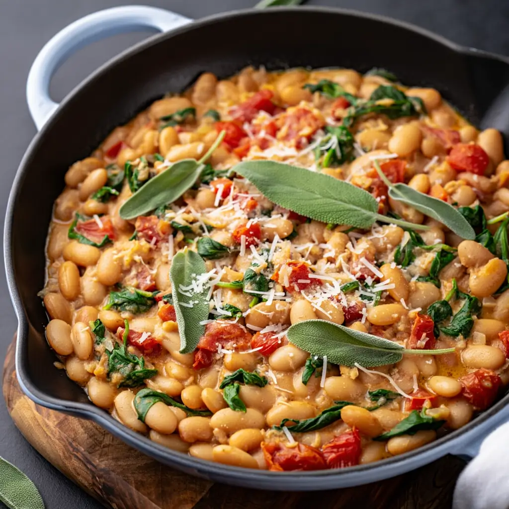 creamy tuscan white bean skillet